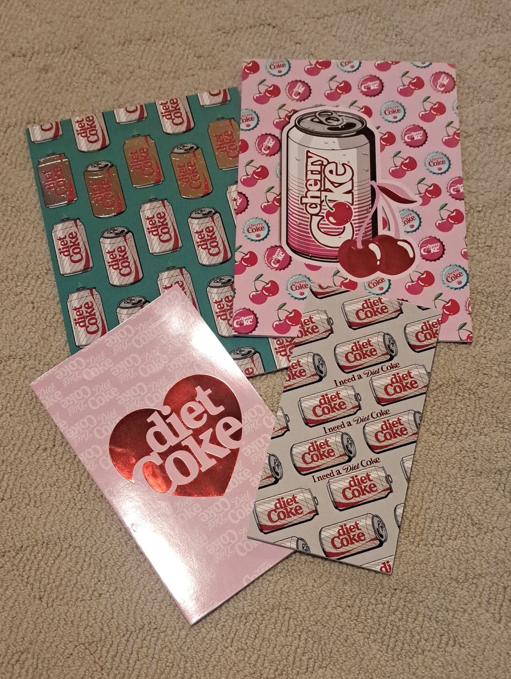 NEW Lot Of 4 Diet Coke & Cherry Coke Notebooks